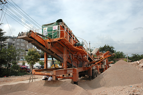 150t/h Planta móvil de trituración de los residuos de construcción se usa en la provincia de Yunnan,